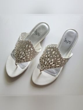 Impo White Embellished Women's Sandals